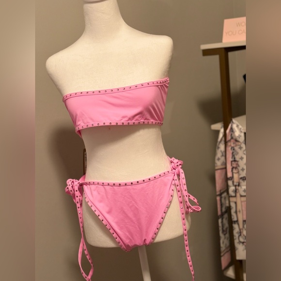 SKIMS Rhinestone Swim Tie Bikini Bottom/ Light Pink 3X (BB-BRF-3184). NWT. - Picture 8 of 10